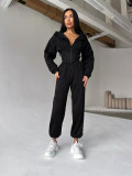 EVE Zipper Long Sleeve Hooded Sweatshirt Sport Pants Suit GLXF-C56105
