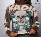 EVE Mesh Printed Long Sleeve T Shirt GFCF-1637