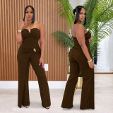 EVE Solid Color Off Shoulder Tube Top Jumpsuit BY-7882