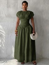EVE Retro Bubble Sleeve Maxi Dress GQLK-6621