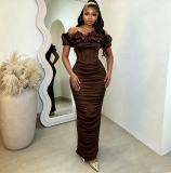 EVE One Shoulder Mesh Sleeveless Evening Dress GADE-96111