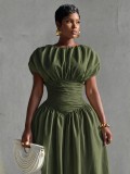 EVE Retro Bubble Sleeve Maxi Dress GQLK-6621