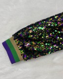 EVE Color Block Sequin Long Sleeve Coat GYLY-10291