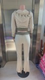 EVE Long Sleeve Hooded Coat Two Piece Pants Set GNJF-Z&66