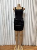 EVE Square Neck Sleeveless Ruched Mini Dress GMYU-102271
