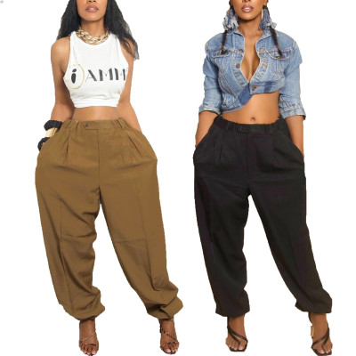 EVE Solid Color Casual Pants BGN-373