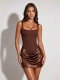 EVE Square Neck Sleeveless Ruched Mini Dress GMYU-102271