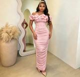 EVE One Shoulder Mesh Sleeveless Evening Dress GADE-96111