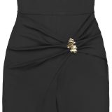 EVE Solid Color Off Shoulder Tube Top Jumpsuit BY-7882