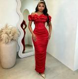 EVE One Shoulder Mesh Sleeveless Evening Dress GADE-96111