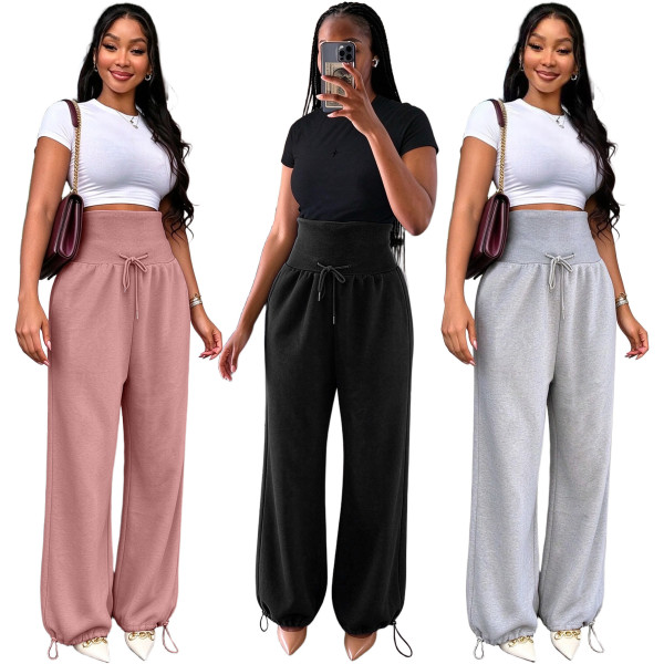 EVE Adjustable drawstring Loose Plush Sweatpants TK-6359