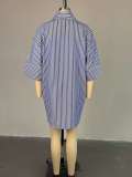 EVE Stripe Long Sleeve Loose Shirt GCNE-72493