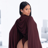 EVE Solid Color Long Sleeve Ruched Bodysuit GSZM-Q26BS280