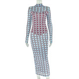 EVE Long Sleeve Printed Slim Maxi Dress GJYO-JD303297