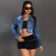 EVE Fashion Holes Long Sleeve Denim Short Coat GDAM-218753
