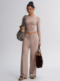 EVE Long Sleeve Solid Color Two Piece Pants Set GSXL-HD251125