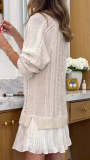 EVE Plus Size Knits Patchwork Long Sleeve Mini Dress GSXL-BH3062