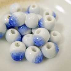Quality Ceramic Beads Oblate Porcelain for Jewelry Making 10mm 50pieces