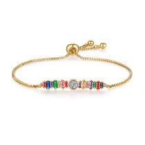 Rainbow Colors Cubic Zirconia Charm Bracelet