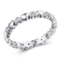 Silver Color Ring CZ Finger Rings