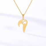 Couple Pair Of I Love You Two Piece Set Of Two Hollow Necklaces