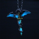 Luminous Jewelry Dragon Sword Pendant Necklace
