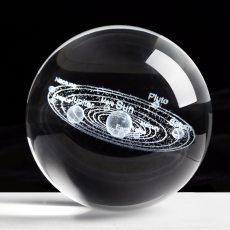Solar System Ball 3D Miniature Planets Crystal Glass