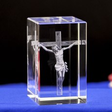 Christian Catholic Jesus Portrait Crystal Glass