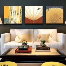Retro Lotus Classical Chinese Style Living Room Wall Painting
