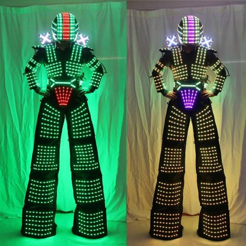 Traje de Robot LED Laser Suit Costume Clothing used with High Heel Predator led Costume Laser Gloves