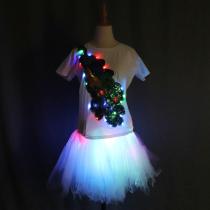 Light Up LED Girls Adult Clothes Shiny Star Tutu Skirt Princess Party Tutus Tulle Pettiskirt Ballet Dance Wear