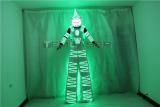 Colorful RGB LED Luminous Costume with Helmet LED Clothing Light Stilt Robot Suit Kryoman David Guetta Robot Dance Wear