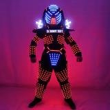 LED Robot Costumes Clothes LED Lights Luminous Stage Dance Performance Show Dress for Night Club