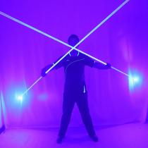 Mini Dual Direction Blue Laser Sword for Laser Man Show Double Headed Wide Beam Red and Green Pedal Laser Show Props
