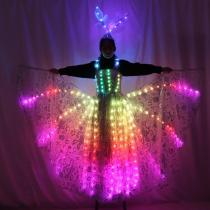 New Ful Color Pixel LED Skirt Dreamy Luminous Wedding Dress LED Color Wings Pettiskirt for Stage Performances