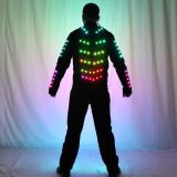 Full Color LED Robot Suit Stage Dance Costume Tron RGB Lighted Luminous Outfit Jacket Coat
