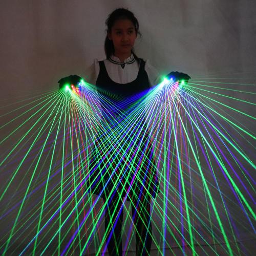 2 In 1 Colorful RGB Laser Gloves with 4 Pcs Laser for Stage Laserman DJ Show Performance Event  Party Supplies