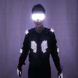 New Arrival Fashion LED Armor Light Up Jackets Costume Glove Glasses Led Outfit Clothes Led Suit for LED Robot Suits