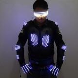 Fashion LED Armor Light Up Jackets Costume Glove Glasses Led Outfit Clothes Led Suit for LED Robot Suits