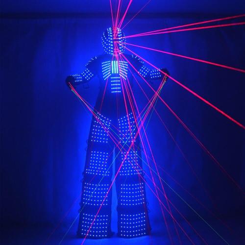 LED Robot Suits Robot Costume David Guetta LED Robot Suit with Laser Helmet Gloves  Illuminated Kryoman Robot Led Stilts Clothes