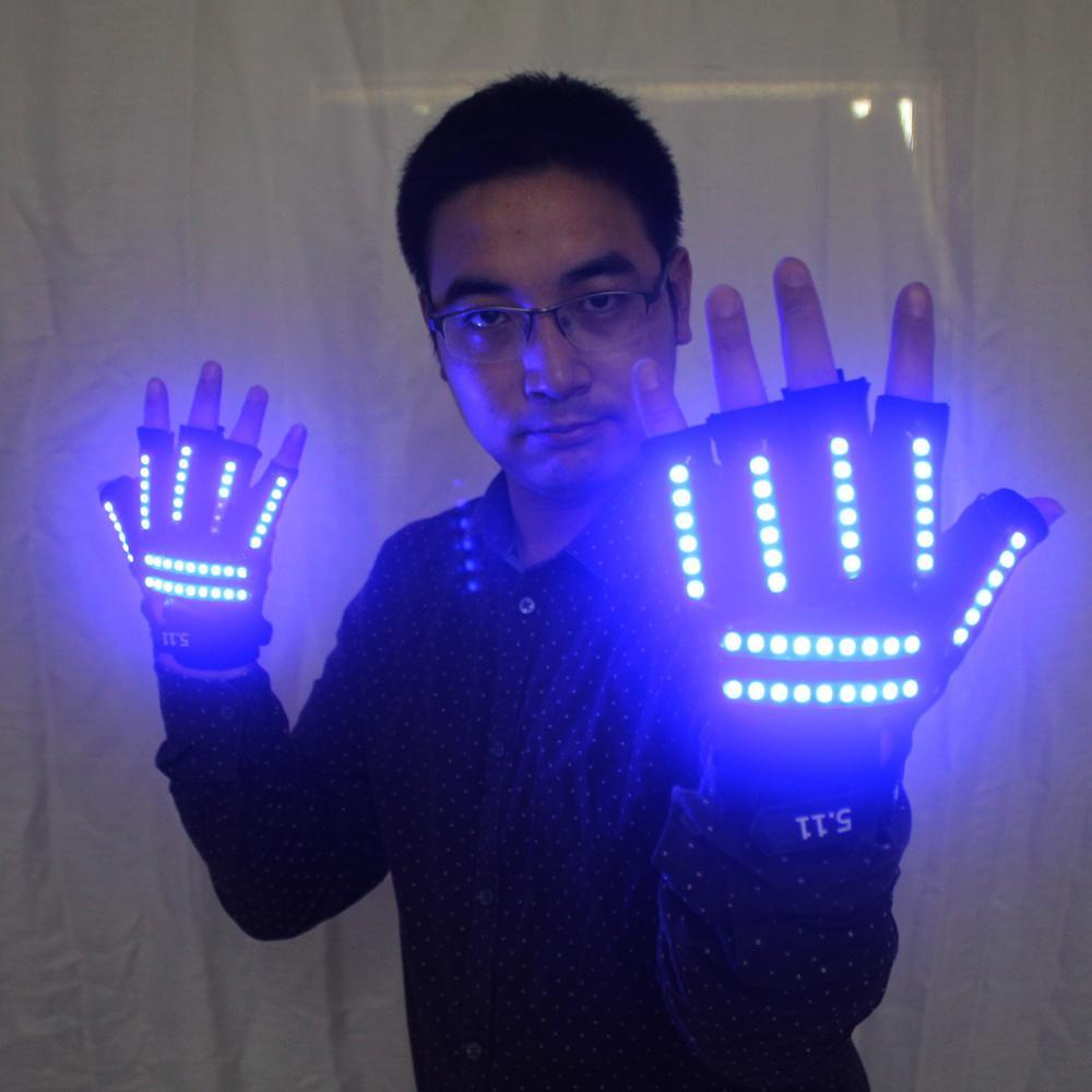 LED Glow Gloves Rave Light Flashing Finger Lighting Glow Mittens Magic ...