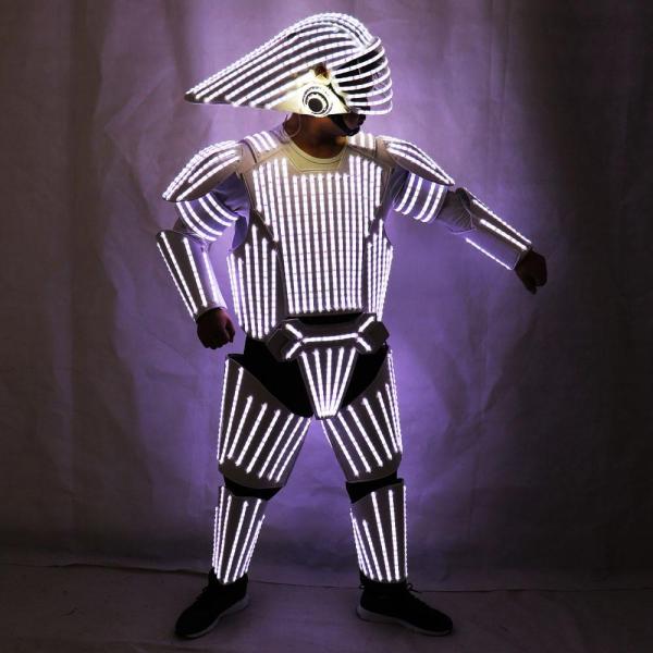 New Style White LED Robot Suit  Led Lights Costumes Clothing Star Wars White Soldiers Cosplay Performance Clothing