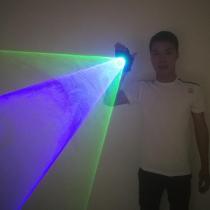 Blue Green Handheld Laser Cannon Rotating gloves  LED gyro palm light DJ Dancing Club Pub Party Laser Show