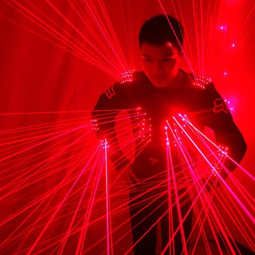 Red Laser Waistcoat LED Clothes,  Laser Robot Suit Laser Man Costumes for Nightclub Performers