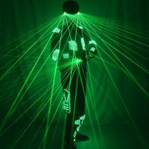 Green Laser Armor Suit  LED Glow Vest Waistcoat Laser Gloves Glasses  For Bar EDM Party Performances