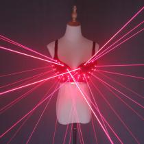 Fashion Red Laser Luminous Sexy Lady Bra Laser Show Stage Costumes For Singer Dancer Nightclub Performers