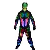 Digital LED Luminous Armor Light Up Jacket Glowing Costumes Suit Bar Party Costume
