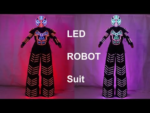 Traje De Robot LED Stilts Walker LED Light Robot Costume Clothing Event Kryoman Costume Led Disfraz De Robot