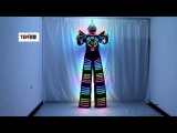 Full Color Pixel LED Robot Costume Clothes Stilts Walker Costume LED Suit Costume Helmet Laser Gloves