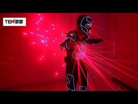 Laser Robot Suits, Red Laser Waistcoat LED Clothes, EL Wire Glowing Suit American Talent Show